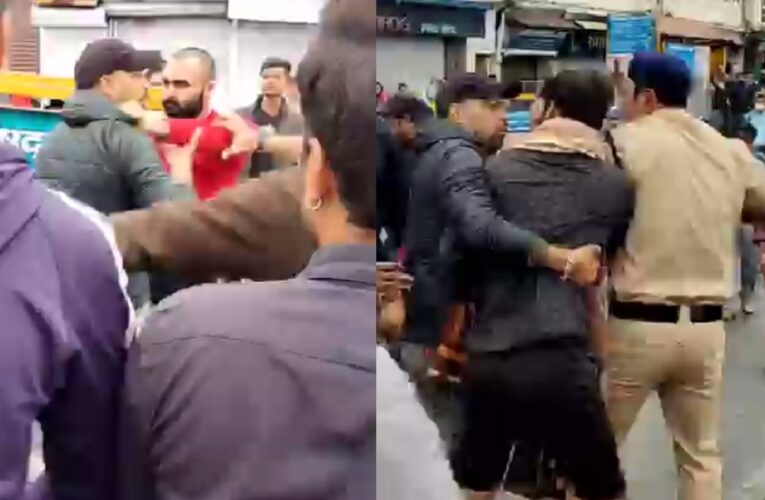 VIDEO : मसूरी में शूटिंग के दौरान बवाल, बाउंसर्स और युवक के बीच मारपीट